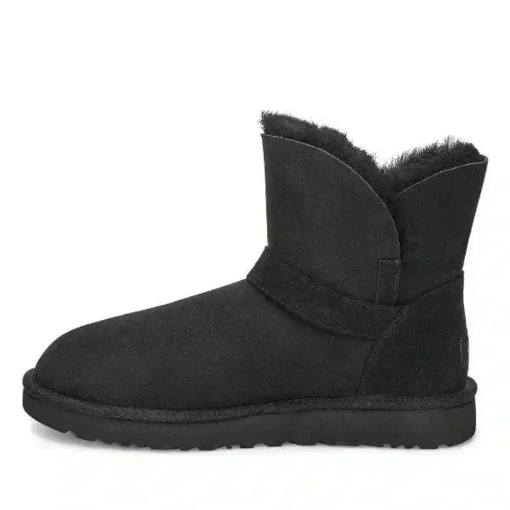 UGG Womens Black Classic‎ Suede Mini Bow Boots Sz 6